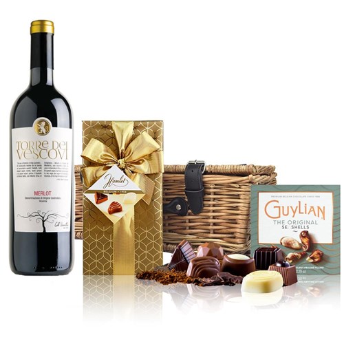 Torre dei Vescovi Merlot 75cl Red Wine And Chocolates Hamper